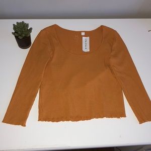 Yellow long sleeve crop top from pacsun!